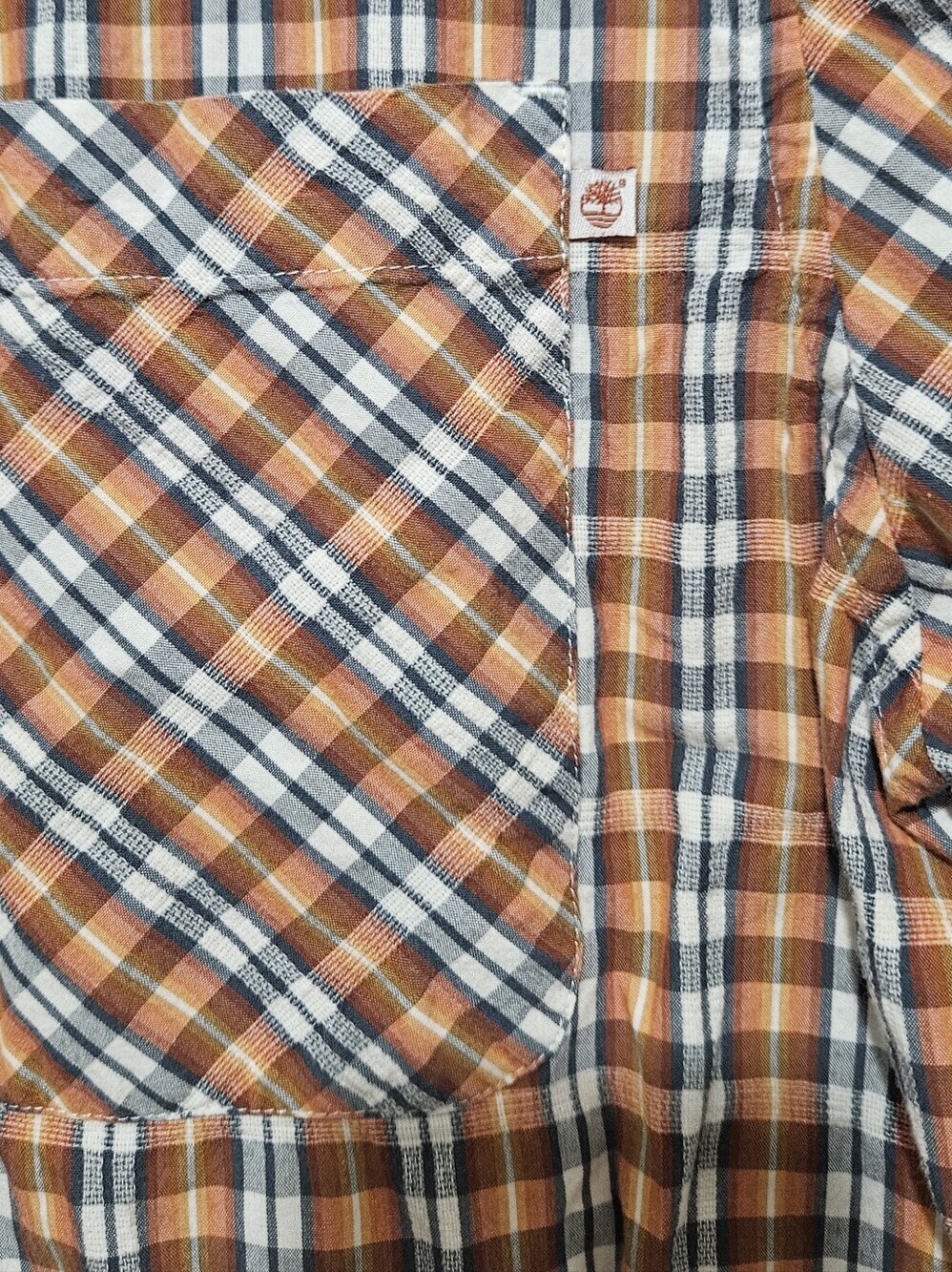 Timberland Men's  Short Sleeve Plaid Button Down Shirt 100% Cotton/size S - Picture 4 of 13